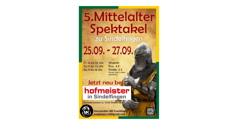Wir sind beim Mittelalter Spektakel Sindelfingen 2026 dabei - Mittelalter Spektakel Sindelfingen 2026 | Hofmeister Parkplatz